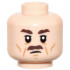 Minifigure, Head Dark Brown Eyebrows and Moustache, Upper Eyelids, Medium Nougat Cheek Lines, Wrinkles, and Chin Dimple, Scowl Pattern: {светло нуга}