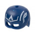 Minifigure, Headgear Helmet Mask, Hole on Top with White Lines, Stylized Letter A and Wings on Sides Pattern: {земно син}