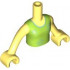 Torso Mini Doll Girl Lime Dress Top with Metallic Light Blue Stars Pattern, Bright Light Yellow Arms with Hands: {студено жълт}