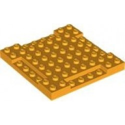 Brick, Modified 8 x 8 x 2/3 with 1 x 4 Indentations: {огнено жълто-оранжев}