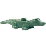 Alligator / Crocodile Baby Hatchling with Black Eyes Pattern: {пясъчно зелен}