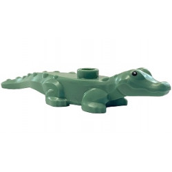 Alligator / Crocodile Baby Hatchling with Black Eyes Pattern: {пясъчно зелен}