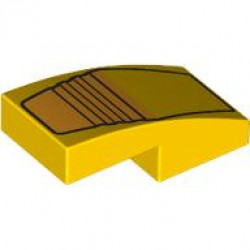 PLATE, W/ BOW 1X2X2/3, NO. 16: {ярко жълт}