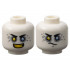 Minifigure, Head Dual Sided Black Eyebrows, Yellow Right Eye, Bright Light Blue Left Eye, Light Bluish Gray Eye Shadow and Spots, Open Mouth Smile with Teeth / Determined Pattern: {бял}