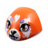 Creature Head Large Smooth with 6 Studs and Axle Holder on Back with Medium Nougat Eyes, White Muzzle and Fur, Black Nose, Medium Lavender Tongue, Spots, and Eye Shadow Pattern: {червеникаво-оранжев}