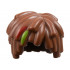 Minifigure, Hair Short Layered Mop Top with Lime and Red Streaks Pattern: {червеникаво-кафяв}