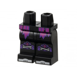 Hips and Legs with Magenta and Dark Purple Tattered Robe Ends, Knee Pads with Strings, Silver Shoe Tips Pattern: {черен}