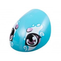Large Figure Armor, Round, Smooth with Black and Metallic Pink Eyes and Spots and White Markings Pattern (Turtle Head): {умерено небесносин}