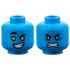 Minifigure, Head Dual Sided Black Eyebrows, Blue Fur, White Teeth, Smile with Bright Light Orange Eyes / Scowl with Red Eyes Pattern: {тъмно небесносин}