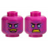 Minifigure, Head Dual Sided Black Eyebrows, Dark Purple Brow Furrow, Spots, Fur, Bright Light Blue Eye Left, Yellow Eye Right and Teeth, Open Smile / Scowl Pattern: {ярко червеникаво-виолетов}