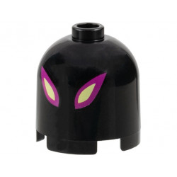 Brick, Round 2 x 2 x 1 2/3 Dome Top with Magenta and Bright Light Yellow Slit Eyes Pattern (DoomBlob): {черен}