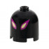 Brick, Round 2 x 2 x 1 2/3 Dome Top with Magenta and Bright Light Yellow Slit Eyes Pattern (DoomBlob): {черен}