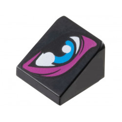 Slope 30 1 x 1 x 2/3 with Dark Azure Eye with Magenta Eye Shadow Pattern: {черен}