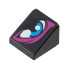 Slope 30 1 x 1 x 2/3 with Dark Azure Eye with Magenta Eye Shadow Pattern: {черен}