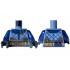 Torso Vest with Reddish Brown Bottom, Dark Blue Cape Collar with Gold Brooch and Black Folds, Silver Trim and Dark Tan Belt with 2 Pouches on Back Pattern / Dark Blue Arms / Pearl Dark Gray Hands: {пясъчно син}