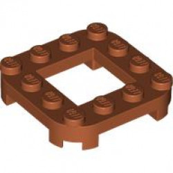 PLATE 4X4X2/3, CIRCLE, 2X2 HOLE: {тъмно оранжев}