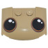 Wedge 3 x 4 x 2/3 Triple Curved with Black Eyes with Dark Brown and Dark Orange Iris Outlines and White Glints Pattern (Dancing Groot): {пясъчно жълт}