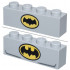 Brick 1 x 4 with Yellow and Black Batman Bat Logo Small / Large with Dark Bluish Gray Lines Pattern (BrickHeadz Batman (Classic TV Series / Bronze Age) Chest): {умерено каменно сив}