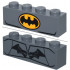 Brick 1 x 4 with Bat on Bright Light Orange Oval Batman Logo / Black and Silver with Lines Pattern (BrickHeadz Batman (The Animated Series / The Batman) Chest): {тъмно каменно сив}