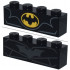 Brick 1 x 4 with Bat on Yellow Oval Batman Logo / Silver with Contour Lines Pattern (BrickHeadz Batman (1989 / The Dark Knight Triology) Chest): {черен}