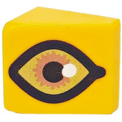 Slope 30 1 x 1 x 2/3 with Copper and Gold Eye with White Glint and Black Outline Pattern: {огнено жълто-оранжев}