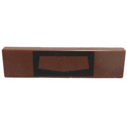 Tile 1 x 4 with Pentagon in Black Rectangle Pattern (BrickHeadz Captain America Goatee): {червеникаво-кафяв}