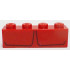 Brick 1 x 4 with 2 Dark Red Stripes Pattern (BrickHeadz Red Hulk Chest): {ярко червен}