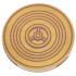 Tile, Round 3 x 3 with Reddish Brown Concentric Circles and Gear Pattern: {топло златист}