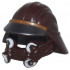 Minifigure, Headgear Helmet SW Skiff Guard with Dark Silver and Medium Nougat Visor, White Tusks Pattern: {тъмно кафяв}