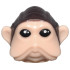 Minifigure, Head, Modified SW Sullustan with Long Cheek Folds with Dark Brown Aviator Cap and Black Eyes Pattern: {светло нуга}