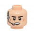 Minifigure, Head Black Eyebrows, Medium Nougat Cheek Lines and Chin Dimple, Silver Headset, Open Mouth with Top Teeth Pattern: {светло нуга}
