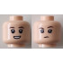 Minifigure, Head Dual Sided Child Female Dark Brown Eyebrows, Open Mouth Smile with Teeth / Determined Frown Pattern: {светло нуга}