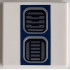 Tile 2 x 2 with Dark Silver SW R2-D2 Astromech Droid Vents on Dark Blue Rectangle Pattern: {бял}