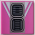 Tile 2 x 2 with Dark Silver SW R2-D2 Astromech Droid Vents on Silver Rectangle, White Stripes Pattern: {ярко пурпурен}