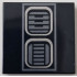 Tile 2 x 2 with Dark Silver SW R2-D2 Astromech Droid Vents with Rectangle Border Pattern: {черен}