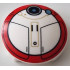 Plate, Round 2 x 2 with Rounded Bottom (Boat Stud) with SW L0-LA59 Droid (Lola) with Black Lines and Red Circle Border Pattern: {бял}