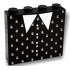 Brick 1 x 4 x 3 with White Collar, Buttons and Flowers Pattern (BrickHeadz Wednesday Dress): {черен}