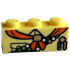 Brick 1 x 3 with Shirt with Collar and Pocket, Orange Neckerchief, Dark Brown Sash with Scout Badges Pattern (BrickHeadz Russell Torso): {студено жълт}
