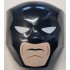 Large Figure Face with Brow and Nose Detail, 2 x 2 Round Brick Attachment with White Eyes and Light Nougat Lower Face with Cheek Lines and 1 Chin Line Pattern (Batman): {черен}
