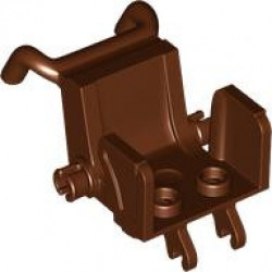 Minifigure, Utensil Wheelchair Seat with Open Sides and High Arm Rests: {червеникаво-кафяв}