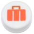 Tile, Round 1 x 1 with Reddish Orange Suitcase with Dark Orange Handle Pattern: {бял}