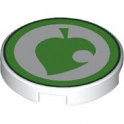 FLAT TILE 2X2, ROUND, NO. 1318: {бял}