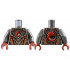 Torso Armor Plates, Red Wolf Head, Silver, Copper and Metallic Pink Lines and Trim Pattern / Pearl Dark Gray Arms / Dark Red Hands: {титаниево метален}