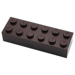 Brick 2 x 6: {тъмно кафяв}