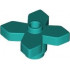 Plant Flower 2 x 2 Leaves - Angular: {ярко синьо-зелен}