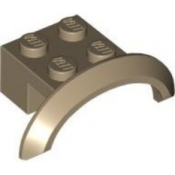 Vehicle, Mudguard 4 x 2 1/2 x 1 with Arch Round: {пясъчно жълт}