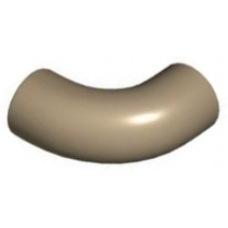Brick, Round 1 x 1 d. 90 degrees Elbow Macaroni - No Stud - Type 2 - Axle Hole: {пясъчно жълт}