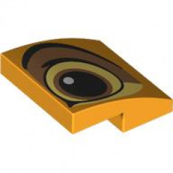 Slope, Curved 2 x 2 x 2/3 with Black, Bright Light Yellow and Medium Nougat Eye Pattern Model Left Side: {огнено жълто-оранжев}