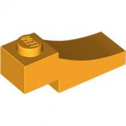 BRICK 1X3,OUTSIDE HALF ARCH,W/ CUTOUT: {огнено жълто-оранжев}