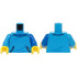 Torso Sweatshirt with Pocket, Blue Collar and Wrinkles Pattern (BAM) / Blue Arm Left / Dark Azure Arm Right / Yellow Hands: {тъмно небесносин}